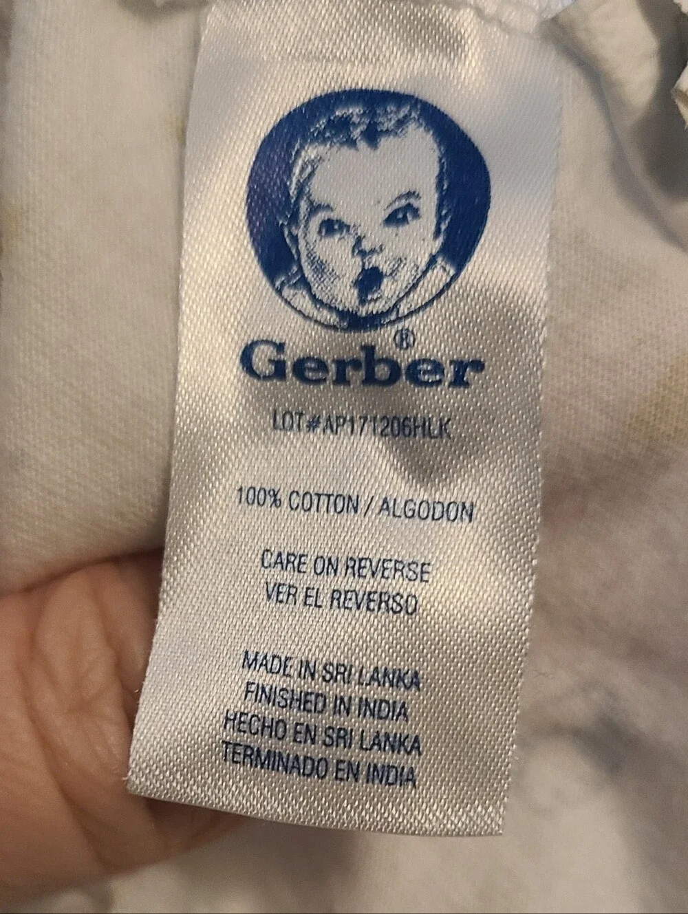 Vintage 2005 Gerber Baby Crib Sheet Teddy Bears Bibs Ducks Letter Blocks